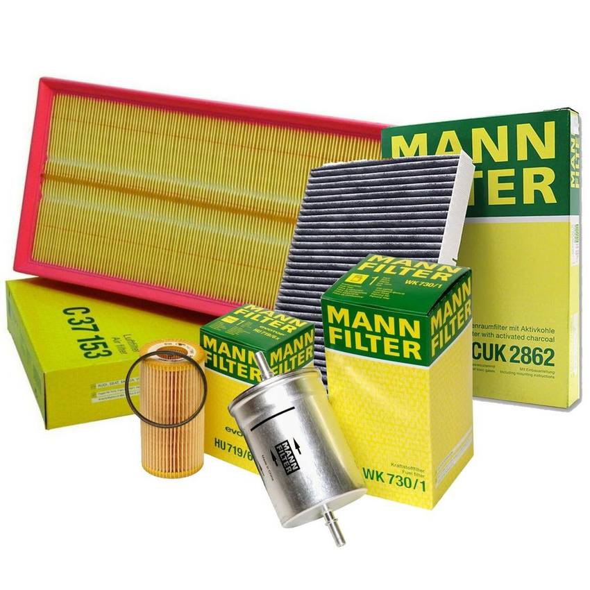 VW Air / Cabin Air / Fuel / Engine Oil Filter Kit 1J0819644A - MANN-FILTER 3726611KIT